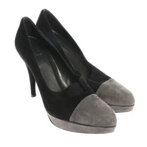 Stuart Weitzman Two-Tone Black and Gray Heels